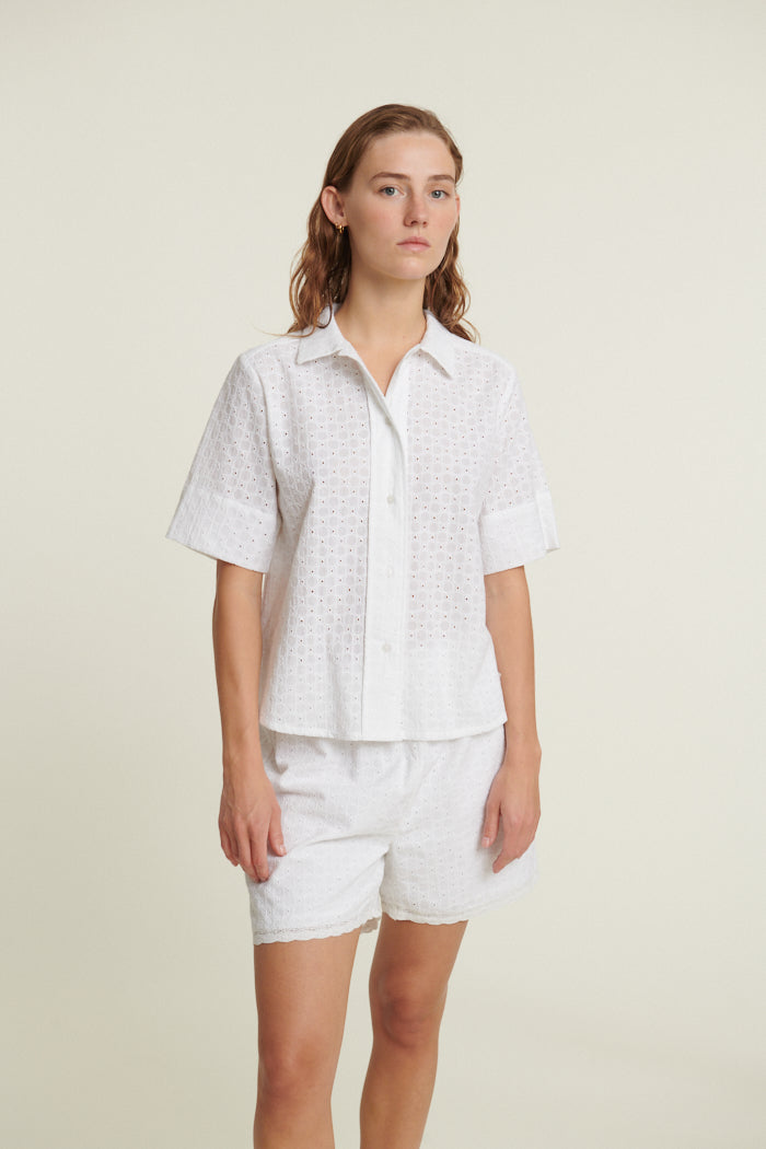 Basic Apparel Adie SS Shirt Shirts 423 Bright White